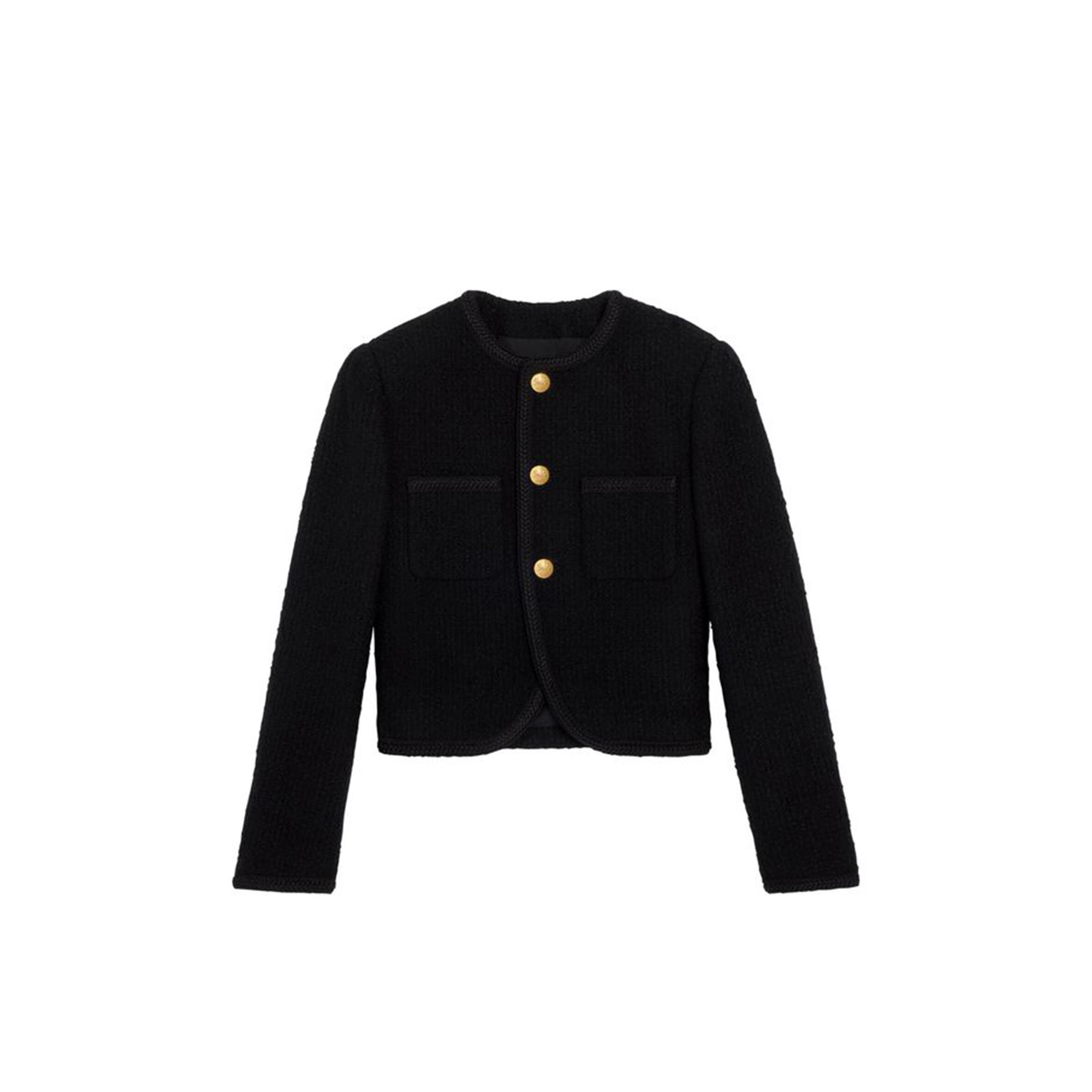 Ce1i*e patch pocket tweed jacket black